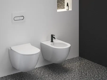 Eleganta álló bidécsaptelep 130 mm leersztő nélkül EL 056.20BLM, Black Matt