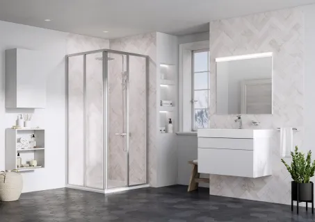 Supernova SRV2+SRV2 90x90 195 S zuhanykabin szatén+transparent