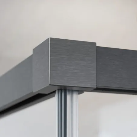 Idea Brushed GunMetal KDJ szögletes szálcsiszolt fegyvermetál zuhanykabin 120x75 átlátszó jobbos