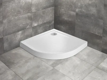 Doros Stone A íves fehér zuhanytálca előlappal 90x90 fehér