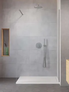 Modo New Brushed Nickel II Walk-in szálcsiszolt króm zuhanyfal 120 átlátszó