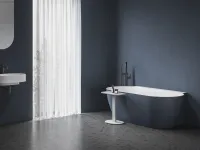 Freedom Wall II Tec 170x87, akrilkád, Deepsea Blue/fehér, fehér/fekete/króm lefolyó