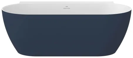 Freedom Wall II Tec 170x87, akrilkád, Deepsea Blue/fehér, fehér/fekete/króm lefolyó