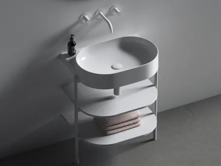 Flat mosdólefolyó kerámia fedéllel, fehér