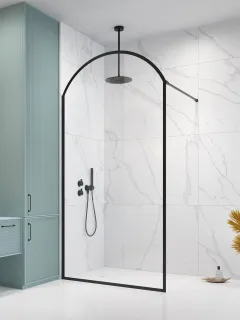 Volta Black II Frame Walk-in fekete zuhanyfal 100 átlátszó jobbos