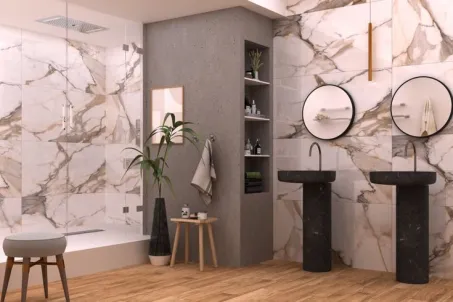 Márványos Bézs 60x120 Magasfényű Élcsiszolt Padlóburkoló