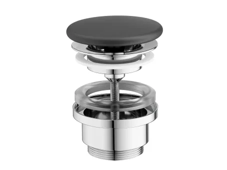 Flat mosdólefolyó kerámia fedéllel, matt fekete