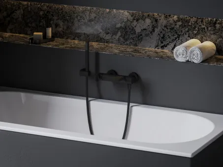 Eleganta fali kádcsaptelep zuhanyszett nélkül EL 022.20BLM, Black Matt