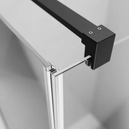 Nes Black KDJ I Frame szögletes fekete zuhanykabin 100x90 átlátszó jobbos