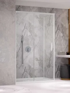 Idea White KDJ szögletes fehér zuhanykabin 110x90 átlátszó balos