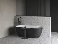 Freedom Wall II Tec 170x87, akrilkád, fekete/fehér, fekete/fehér/króm lefolyó