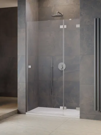 Essenza Pro Brushed Nickel DWJ szálcsiszolt króm zuhanyajtó 110 átlátszó balos