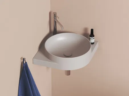 Flat mosdólefolyó kerámia fedéllel, Smoke Grey