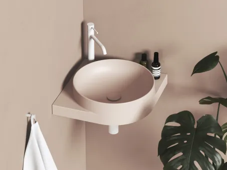 Flat mosdólefolyó kerámia fedéllel, Alabaster Pink