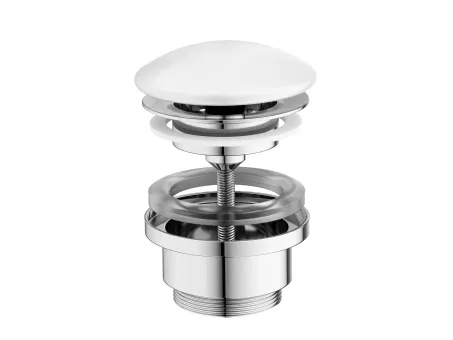 Kerámia leeresztő takaró mosdóhoz, fehér