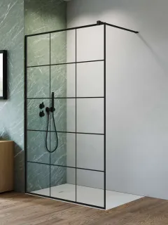 Nes Black Walk-in II Factory fekete zuhanyfal 80 átlátszó