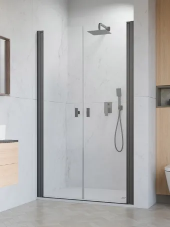 Másolat: Nes Brushed GunMetal DWD I szálcsiszolt fegyvermetál zuhanyajtó 100 átlátszó