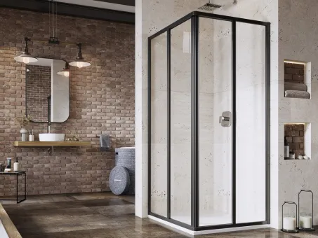 Supernova SRV2-90 195 S zuhanykabin fekete+transparent