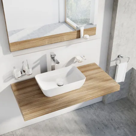 Kerámia leeresztő takaró mosdóhoz, fehér