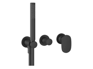 Spring 2-utas falba süllyesztett csaptelep testtel, zuhanyszettel, fekete SG 065.20BLM.O2.+S