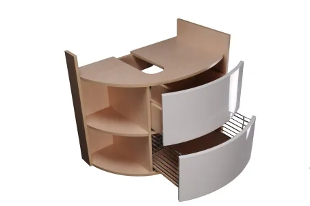 Rosa Comfort SDU fürdőszobai szekrény jobbos fehér/fehér