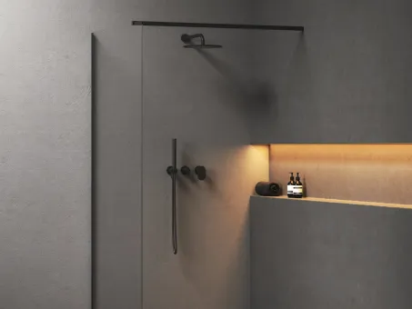 Spring 2-utas falba süllyesztett csaptelep testtel, zuhanyszettel, fekete SG 065.20BLM.O2.+S