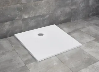 Zantos C szögletes lapos zuhanytálca 80x80 fehér, ajándék szifonnal