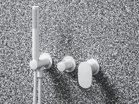 Spring 2-utas falba süllyesztett csaptelep testtel, zuhanyszettel, matt fehér SG 065.10WHM.O2.+S