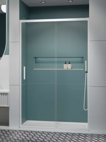 Idea White DWJ fehér zuhanyajtó 130 átlátszó balos