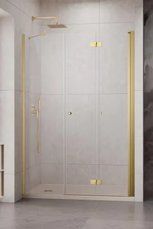 Nes Brushed Gold DWS B szálcsiszolt arany zuhanyajtó 140 átlátszó jobbos (ajtó 95 cm, fixfal 45 cm)
