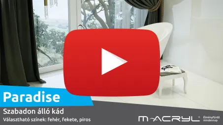 Paradise szabadon álló akril kád 180x80 fényesfekete előlappal