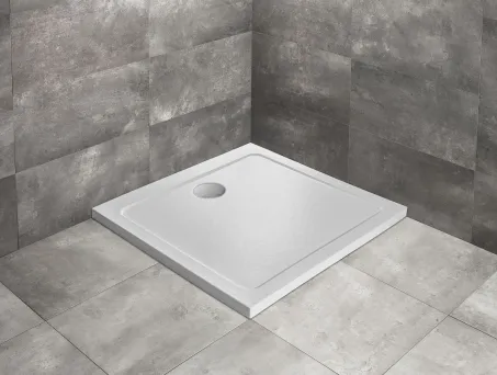 Doros Stone C szögletes lapos fehér zuhanytálca 90x90 fehér