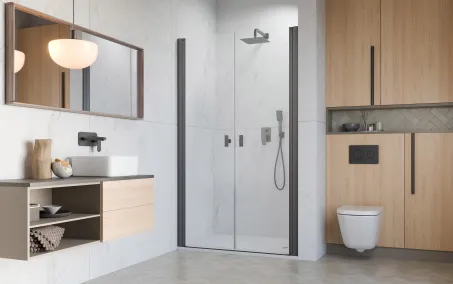 Másolat: Nes Brushed GunMetal DWD I szálcsiszolt fegyvermetál zuhanyajtó 110 átlátszó