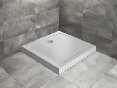 Doros Stone C szögletes fehér zuhanytálca előlappal 90x90 fehér
