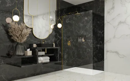 Modo SL II Gold Walk-in arany zuhanyfal 70 átlátszó jobbos