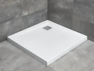 Argos C szögletes lapos zuhanytálca 80x80 fehér, ajándék szifonnal