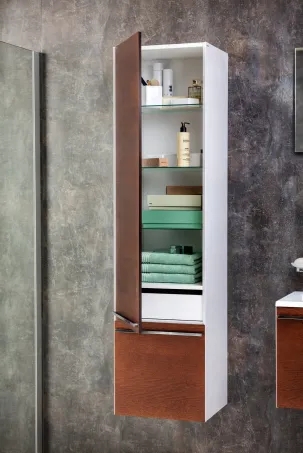 Clear SB 40 fürdőszobai faliszekrény, bal, fehér/cseresznye