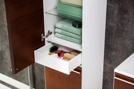 Clear SB 40 fürdőszobai faliszekrény, bal, fehér/cseresznye