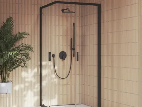 Plan falba süllyesztett csaptelep, kétutas, belső egységgel PN 062.20BLM.O2, matt fekete