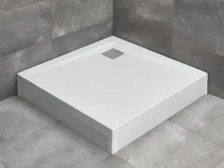 Argos C szögletes zuhanytálca lábbal 80x80 fehér, ajándék szifonnal