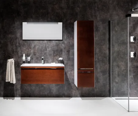 Clear SB 40 fürdőszobai faliszekrény, bal, fehér/cseresznye