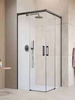 Idea Brushed GunMetal KDD szögletes szálcsiszolt fegyvermetál zuhanykabin 70x70 átlátszó
