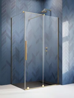 Furo Gold KDJ szögletes arany zuhanykabin 90x110 átlátszó jobbos