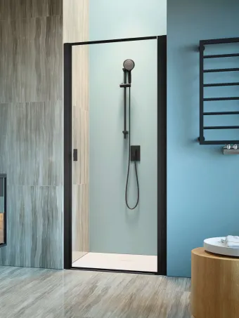 Nes Black DWJ I Frame fekete zuhanyajtó 70 átlátszó balos