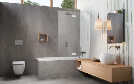 Essenza 8 SL PND II kádparaván 130 átlátszó balos