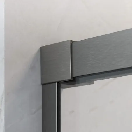 Idea Brushed GunMetal KDJ szögletes szálcsiszolt fegyvermetál zuhanykabin 120x100 átlátszó jobbos