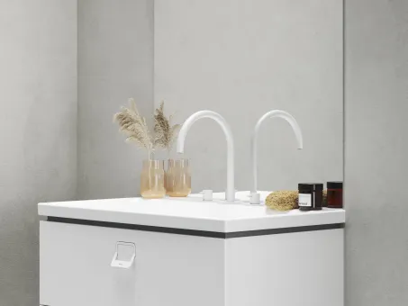Espirit álló mosdócsaptelep, 3 furatos 270 mm leeresztő nélkül ES 018.10WV, White Velvet