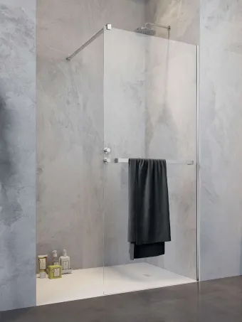 Modo New II Walk-in zuhanyfal törölközőtartóval 155 átlátszó