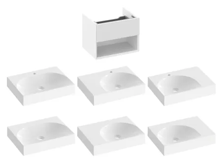 SD Lite 60 fürdőszobai szekrény mosdó alá fehér