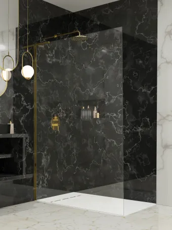 Modo SL II Gold Walk-in arany zuhanyfal 105 átlátszó jobbos